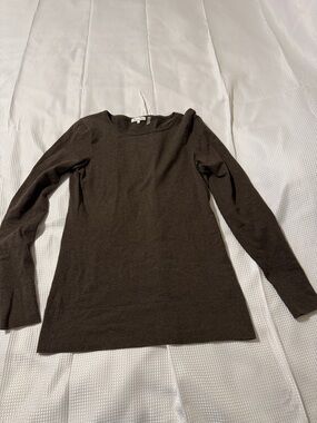 Minnie Rose Crewneck Knit Top in Brown